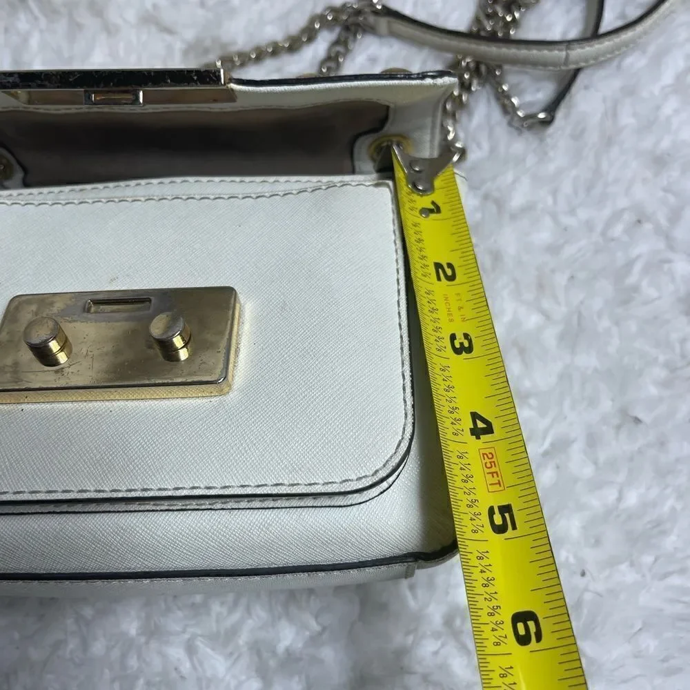 Michael Kors leather off white studded sloan shoulder bag gold tone Hard…